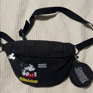 Black waist bag with Mickey Mouse design (used only once)